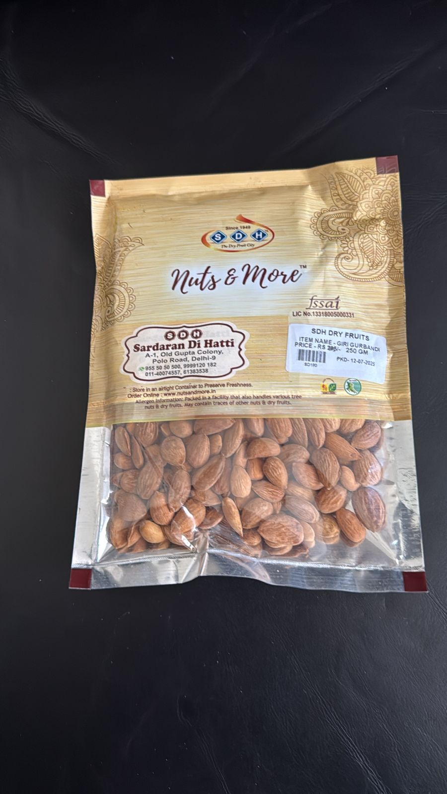 PREMIUM GURBANDI ALMONDS/BADAM 250g